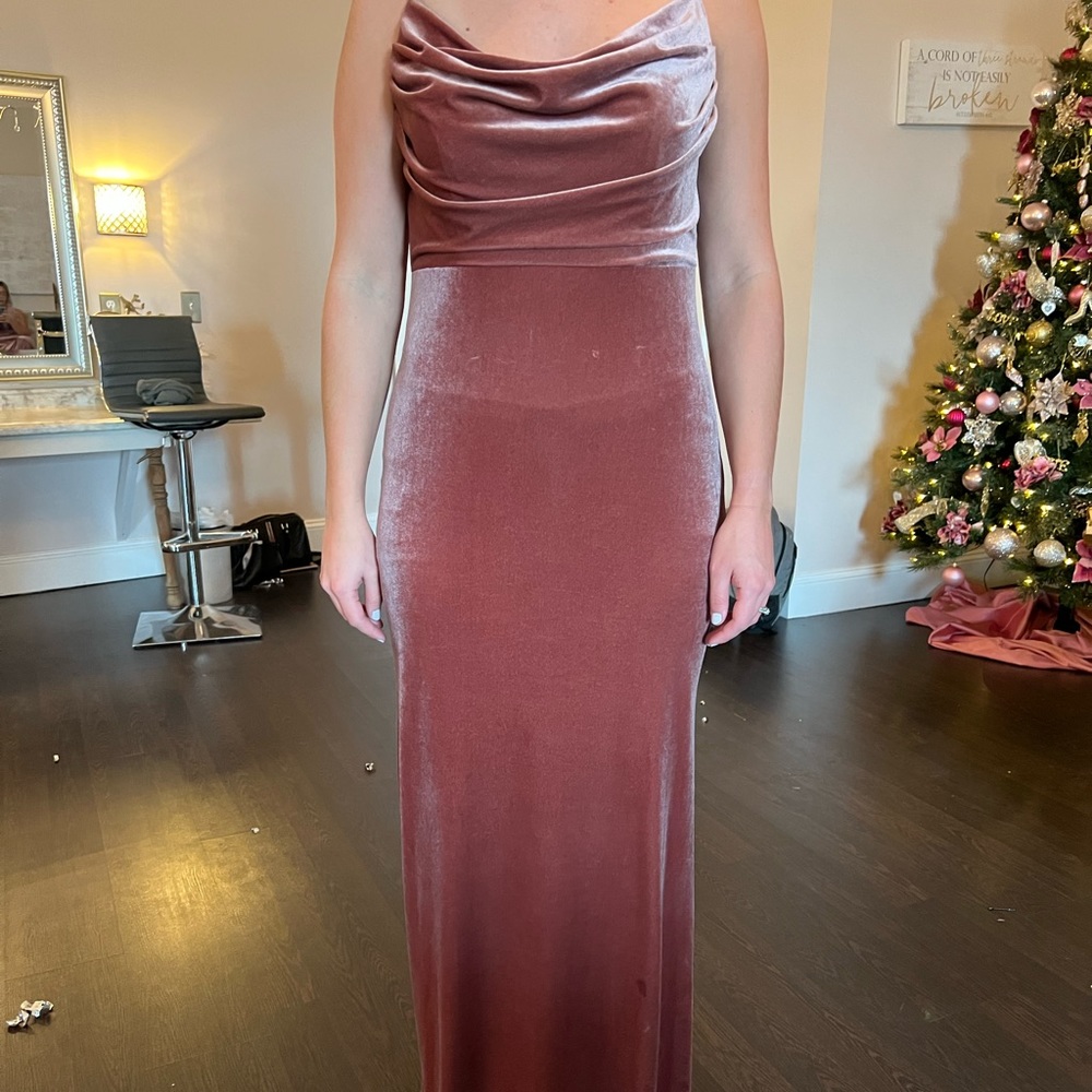 Revelry Velvet Skye Dusty Rose Bridesmaid Dress